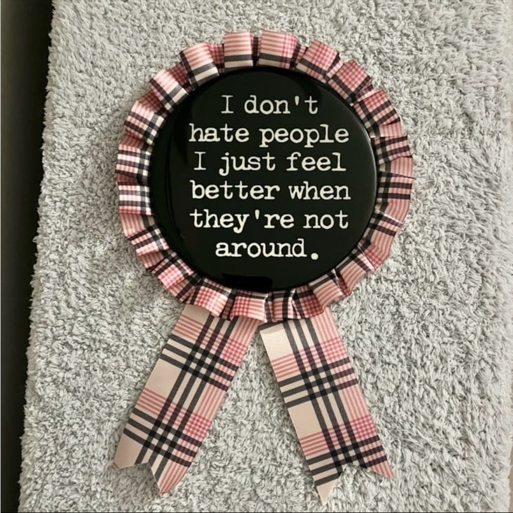 🎁3/$30 Michaels Decor Ribbon Ruffle Black Pink Plaid Gothic I Don’t Hate People